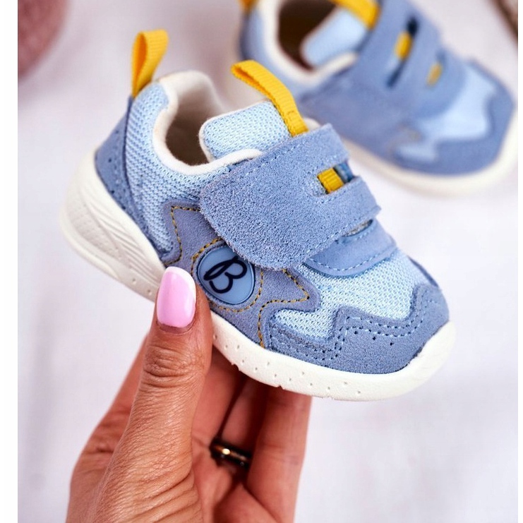 Apawwa Calçados infantis esportivos velcro camurça azul malbred 1