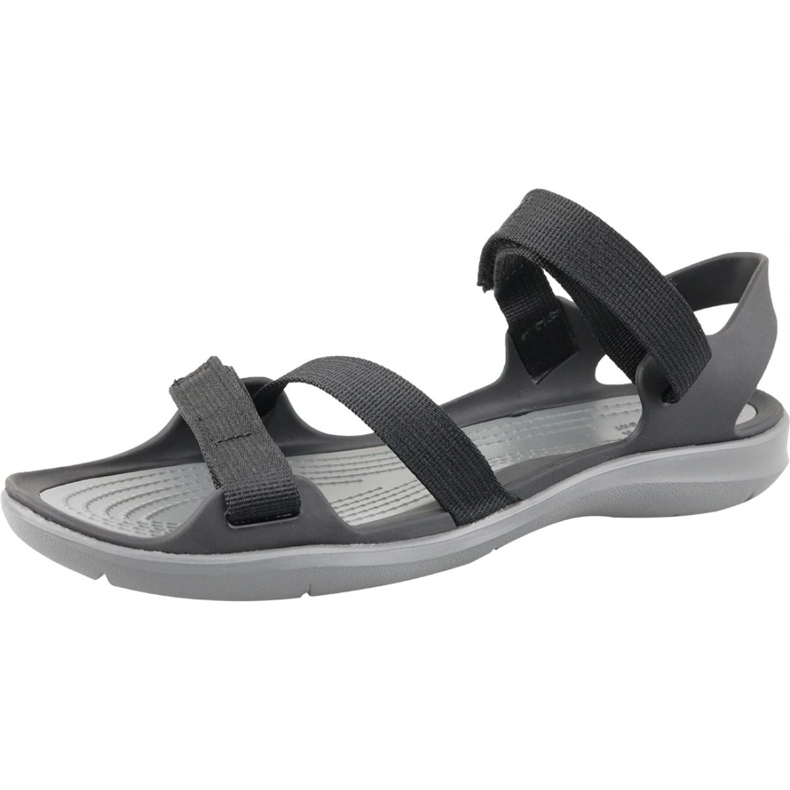 Sandália de correias Crocs Swiftwater W 204804-001 preto cinza 1
