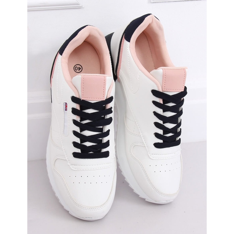 Calçados esportivos femininos brancos BK938 BRANCO / MARINHA azul marinho 2