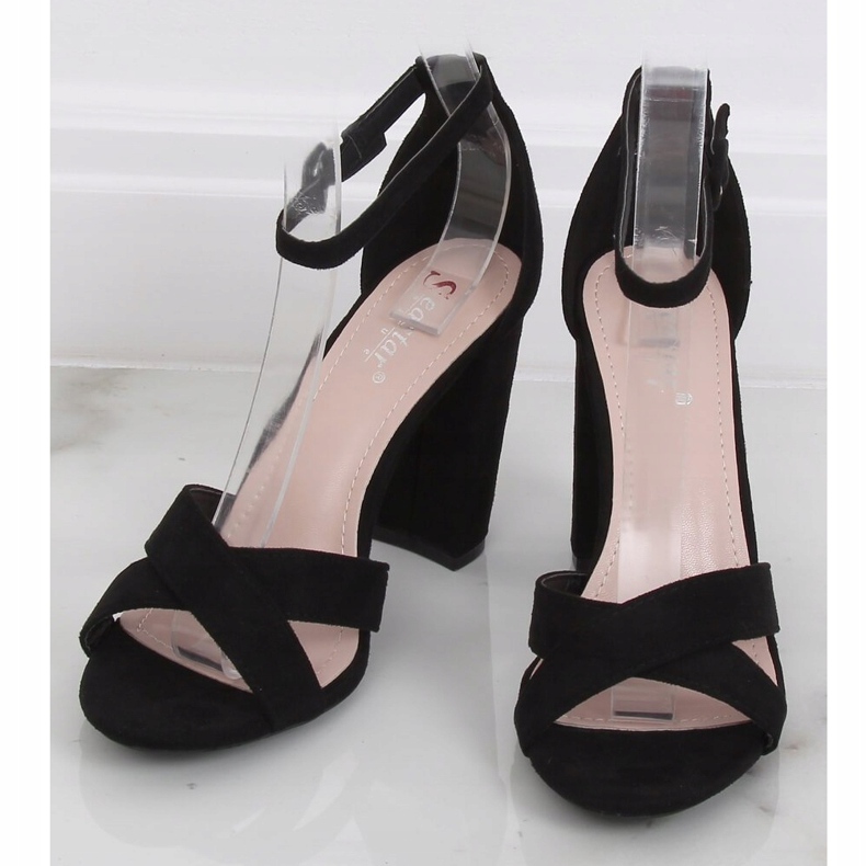 Sandálias pretas no poste TU133P Preto 1