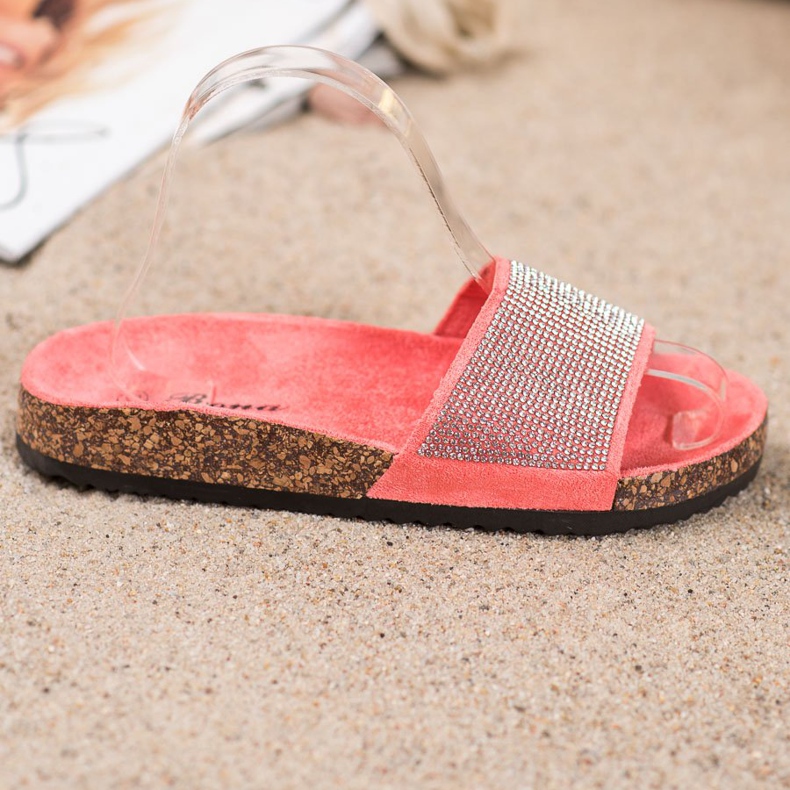 Bona Chinelos com zircônia cúbica rosa 2