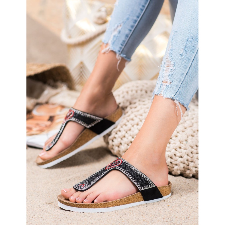 Bona Flip-flops na plataforma preto 2
