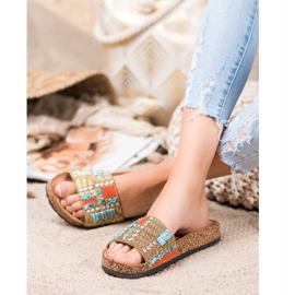 Bona Chinelos com miçangas multicolorido 2