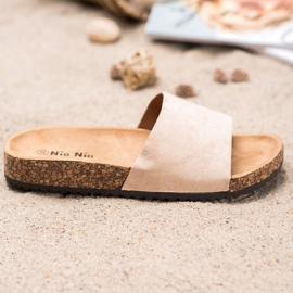 Nio Nio Chinelos clássicos na plataforma castanho 2