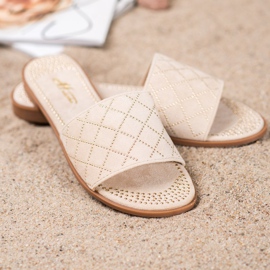 SHELOVET Chinelos elegantes de camurça castanho 2