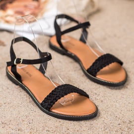 Laura Mode Sandálias pretas casuais preto 2