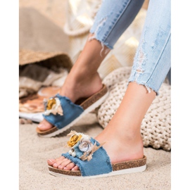 SHELOVET Chinelos elegantes azul 2