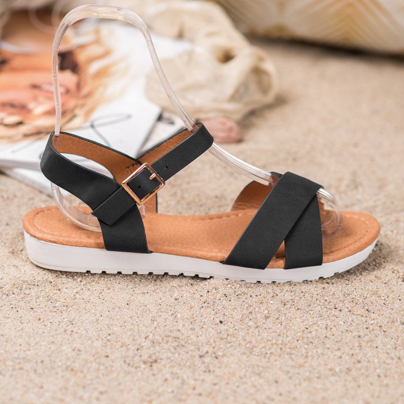 SHELOVET Sandálias Têxteis Confortáveis preto 2