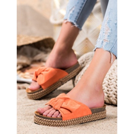 Comer Chinelos em plataforma alta laranja 1