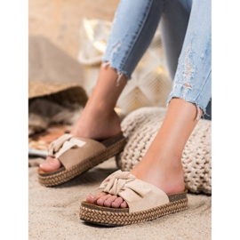 Comer Chinelos em plataforma alta marrom 1