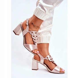 Vinceza Sandálias Femininas Camurça Golden Vision dourado 2