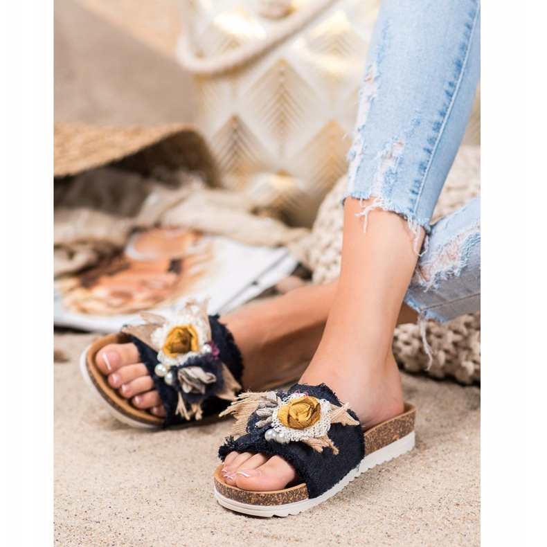 SHELOVET Chinelos elegantes preto multicolorido 1