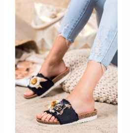 SHELOVET Chinelos elegantes preto multicolorido 2