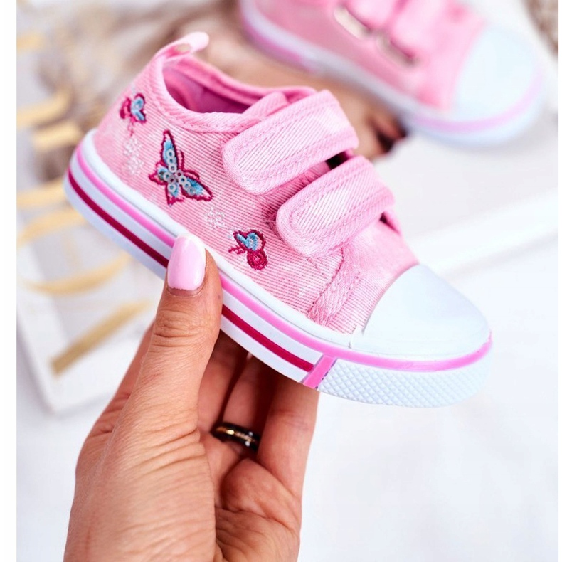 Le Scarpe Tênis infantil rosa junalo velcro 1