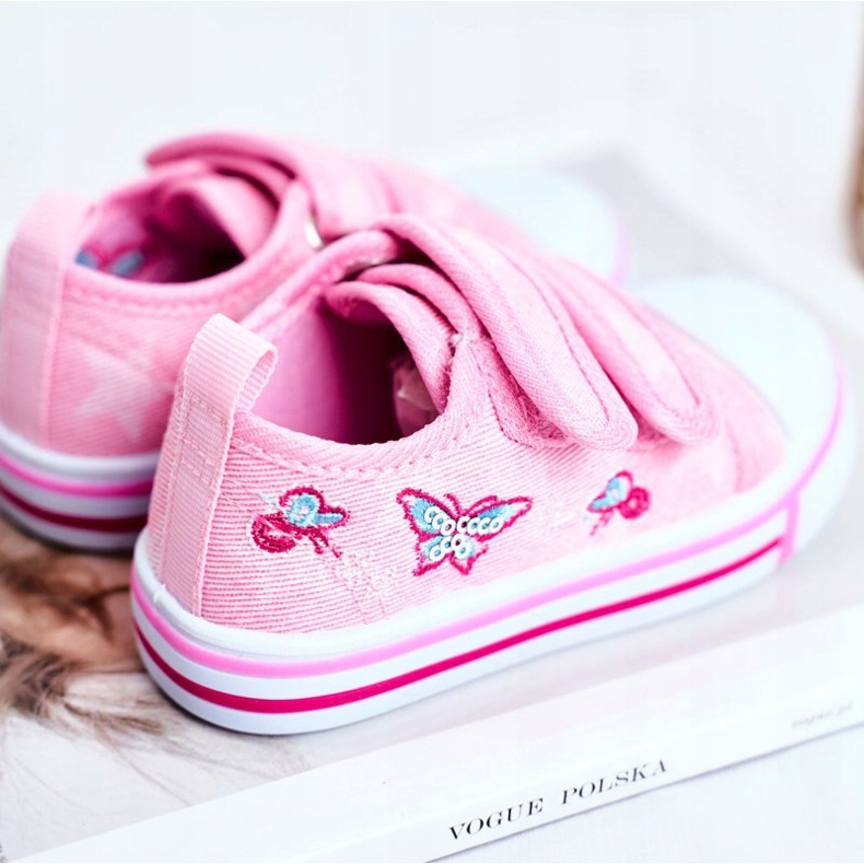 Le Scarpe Tênis infantil rosa junalo velcro 2