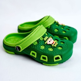 Giolan Chinelos infantis de espuma Crocs Green Cowboy verde 1