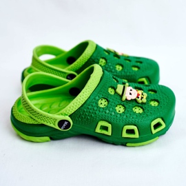 Giolan Chinelos infantis de espuma Crocs Green Cowboy verde 2