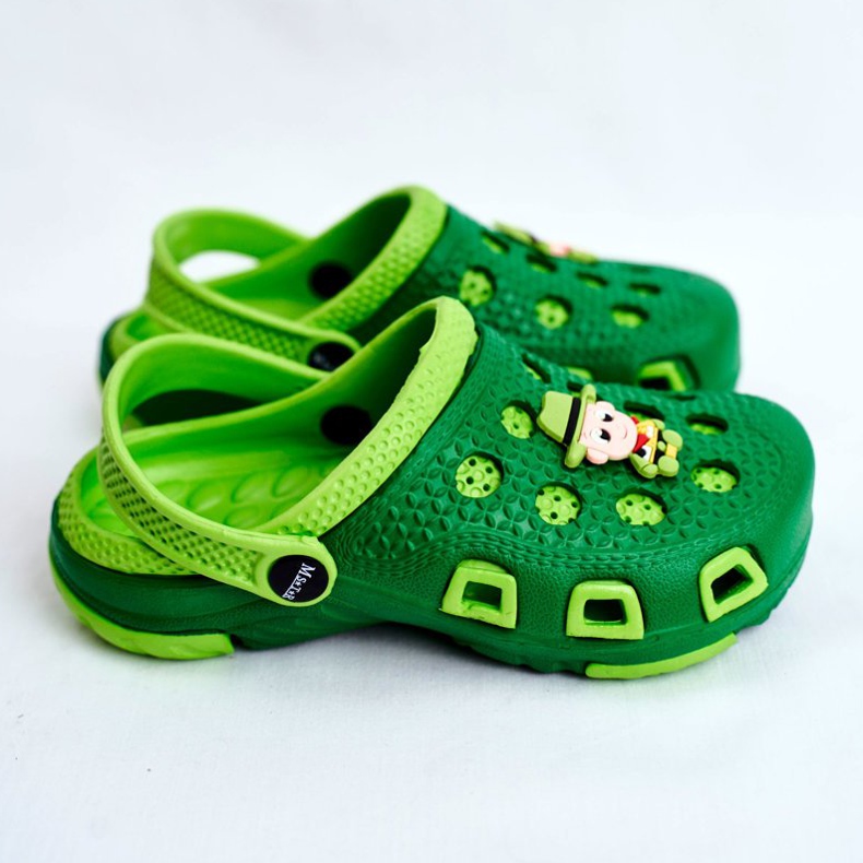 Giolan Chinelos infantis de espuma Crocs Green Cowboy verde 2