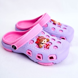 Giolan Chinelos infantis de espuma crocs menina violeta roxo rosa 1