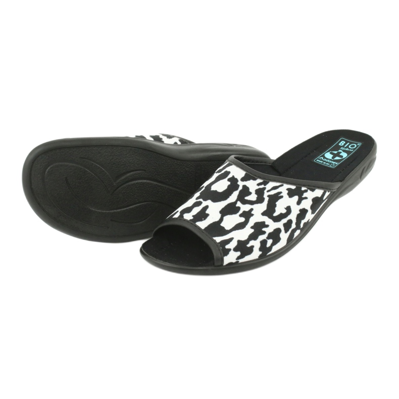 Chinelos femininos de leopardo Adanex 24957 branco preto 3
