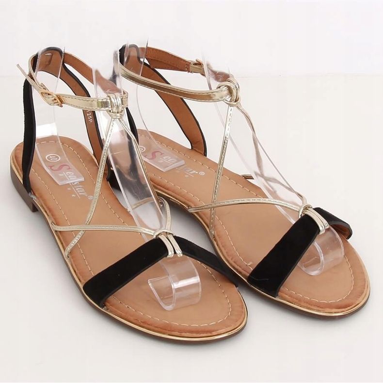 Sandálias pretas femininas JH125P pretas preto 1