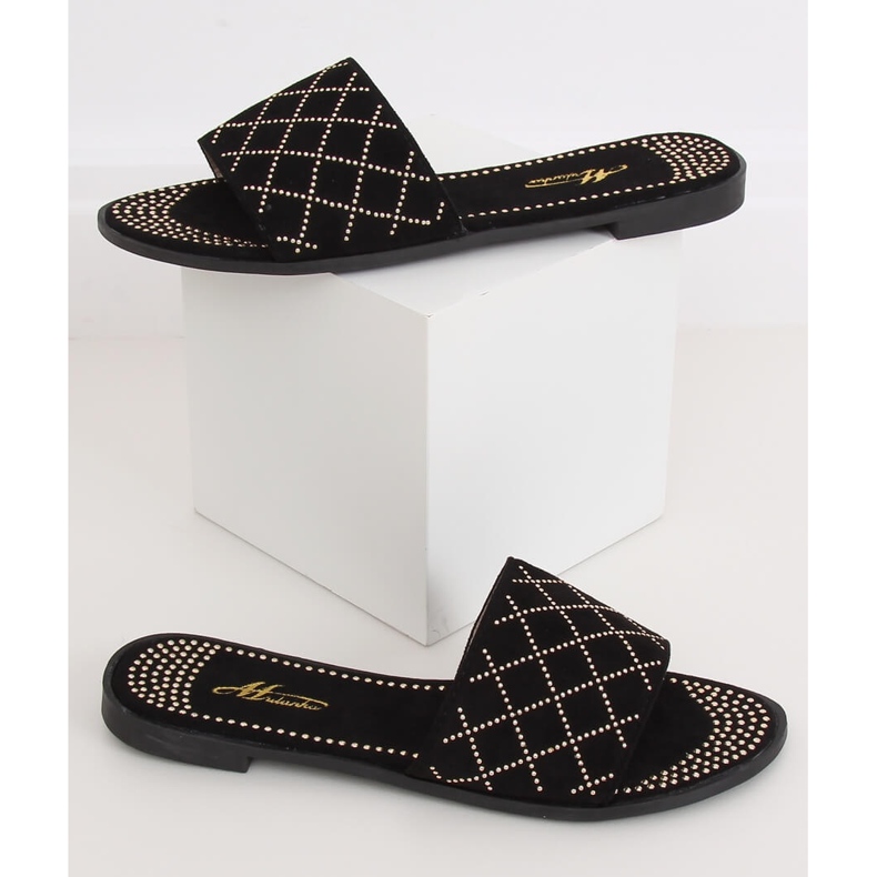 Sapatilhas pretas femininas negras Q-85 pretas preto 2