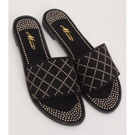 Sapatilhas pretas femininas negras Q-85 pretas preto 1