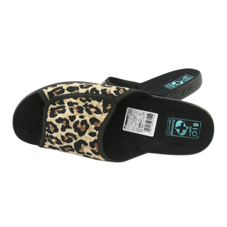 Chinelos femininos de leopardo Adanex 13794 bege marrom preto 4