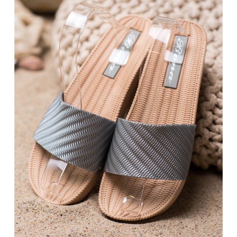 Bona Chinelos elegantes cinza 1