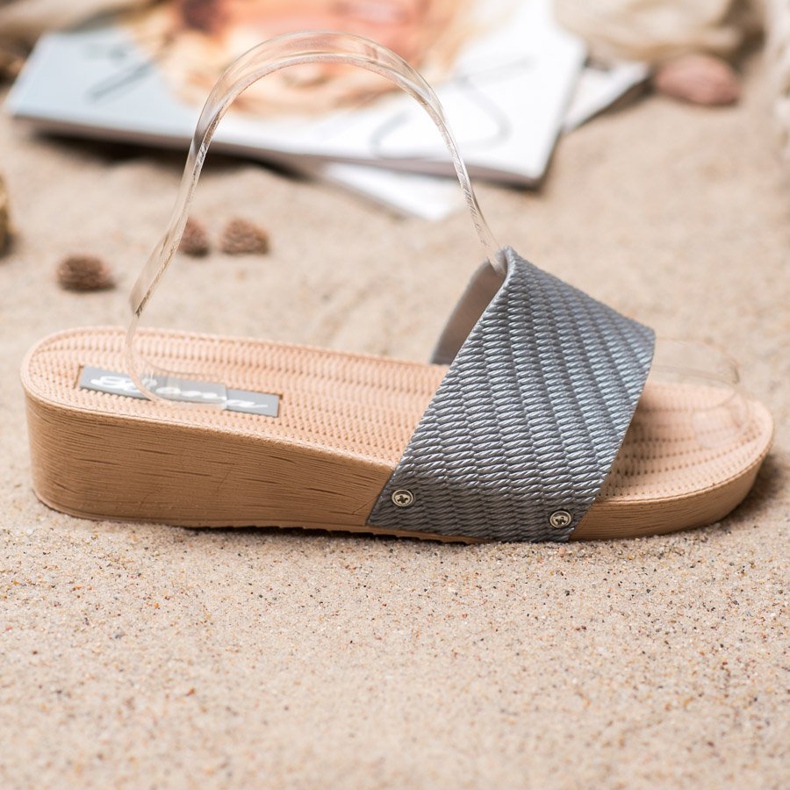 Bona Chinelos elegantes cinza 2