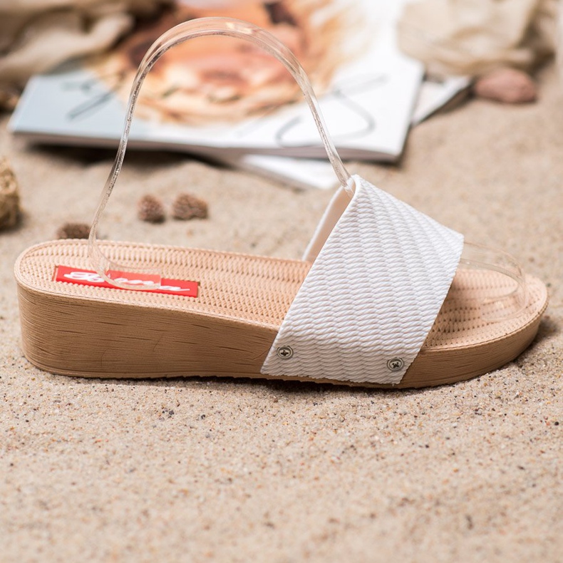 Bona Chinelos elegantes branco 1