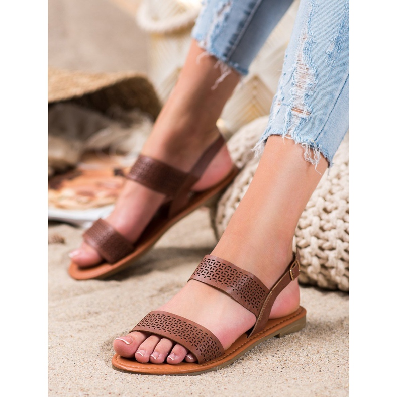 Mannika Sandálias Openwork marrom 1