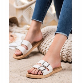Bona Chinelos clássicos com fivela branco 2 Bona Chinelos clássicos com fivela branco 2