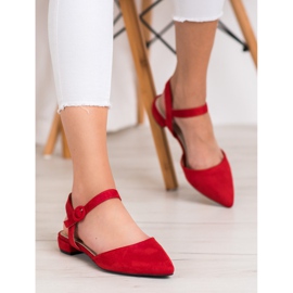Goodin Bombas vermelhas com salto aberto vermelho 2