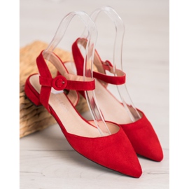 Goodin Bombas vermelhas com salto aberto vermelho 1