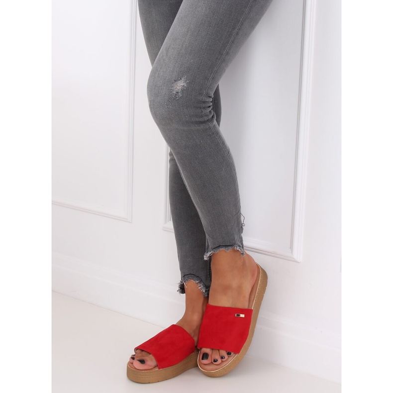 Chinelos vermelhos femininos vermelhos G-576 vermelho 2