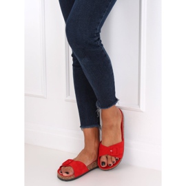 Red G-5026 Sapatilhas de sola de cortiça vermelha vermelho 1