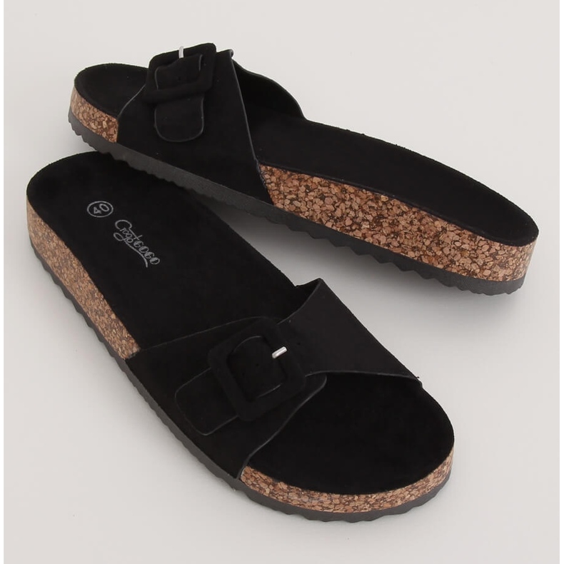 Sapatilhas de sola pretas G-5026 de cortiça preta preto 1