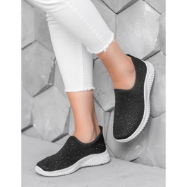 Super Mode Calçados esportivos com cristais preto 1 Super Mode Calçados esportivos com cristais preto 1