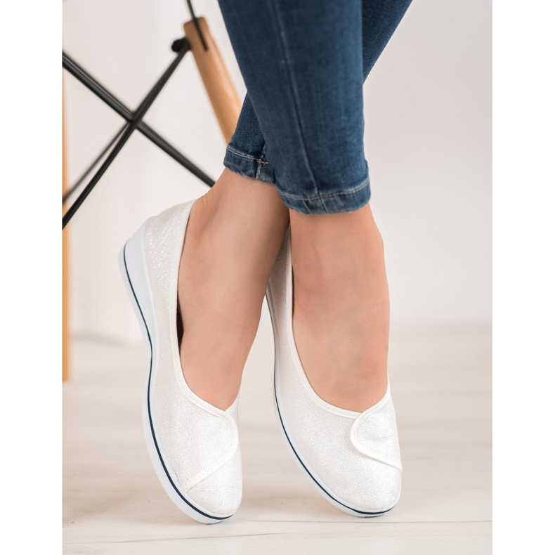Comer Bailarinas com brilho branco 2