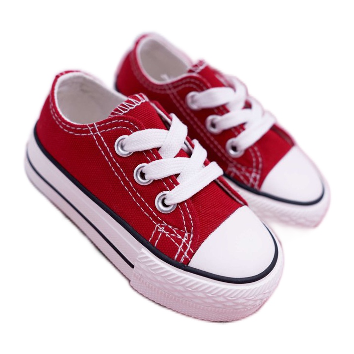 FRROCK Tênis infantil clássico Red Filemon branco vermelho 1