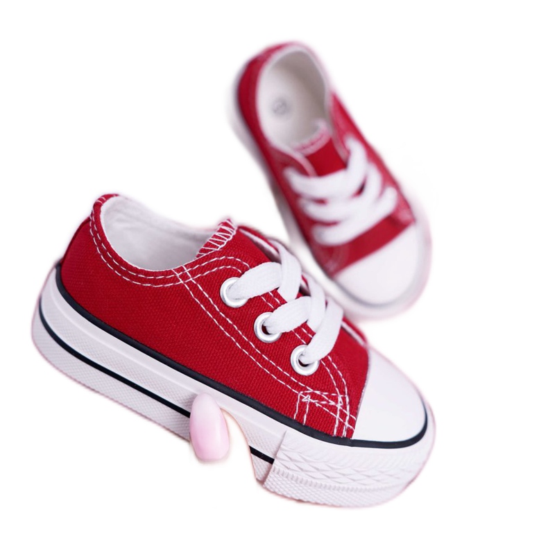 FRROCK Tênis infantil clássico Red Filemon branco vermelho 2