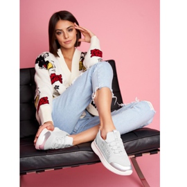 Sapatas esportivas femininas Big Star White FF274A410 branco cinza 1