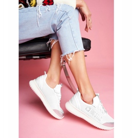 Sapatas esportivas femininas Big Star White FF274A410 branco cinza 2