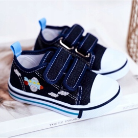 PL1 Tênis infantil Nimalo azul marinho com velcro azul-marinho 2