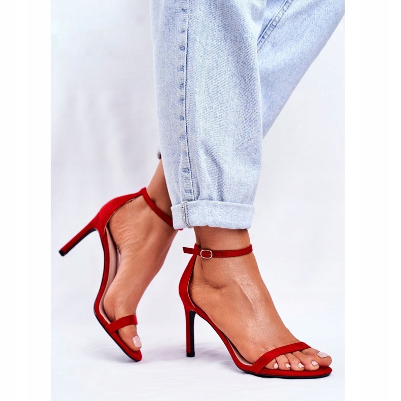 PS1 Sandálias femininas com salto clássico vermelho Basilian 1 PS1 Sandálias femininas com salto clássico vermelho Basilian 1