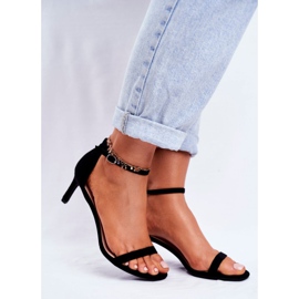 SEA Sandálias clássicas femininas de salto alto pretas Mintore preto 1