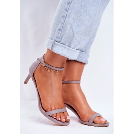 PS1 Sandálias femininas de salto alto clássico cinza Mintore 1