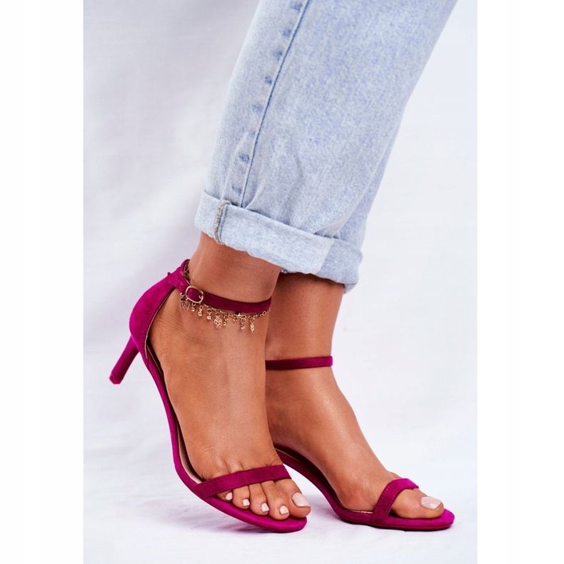PS1 Sandálias femininas com salto clássico fúcsia Mintore rosa 1