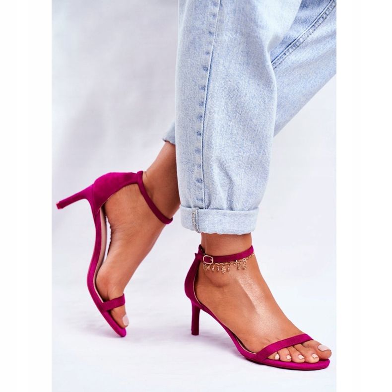 PS1 Sandálias femininas com salto clássico fúcsia Mintore rosa 2